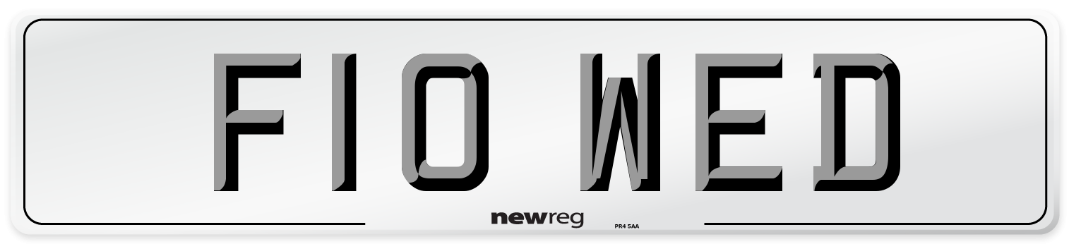 F10 WED Number Plate from New Reg